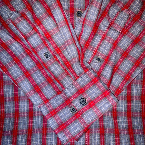 Gray/Red | Button Up - Picture 2 of 2